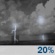Monday Night: A slight chance of rain showers between 7pm and 8pm, then a slight chance of showers and thunderstorms. Partly cloudy, with a low around 64. South wind 2 to 6 mph. Monday Night: Slight Chance Showers And Thunderstorms